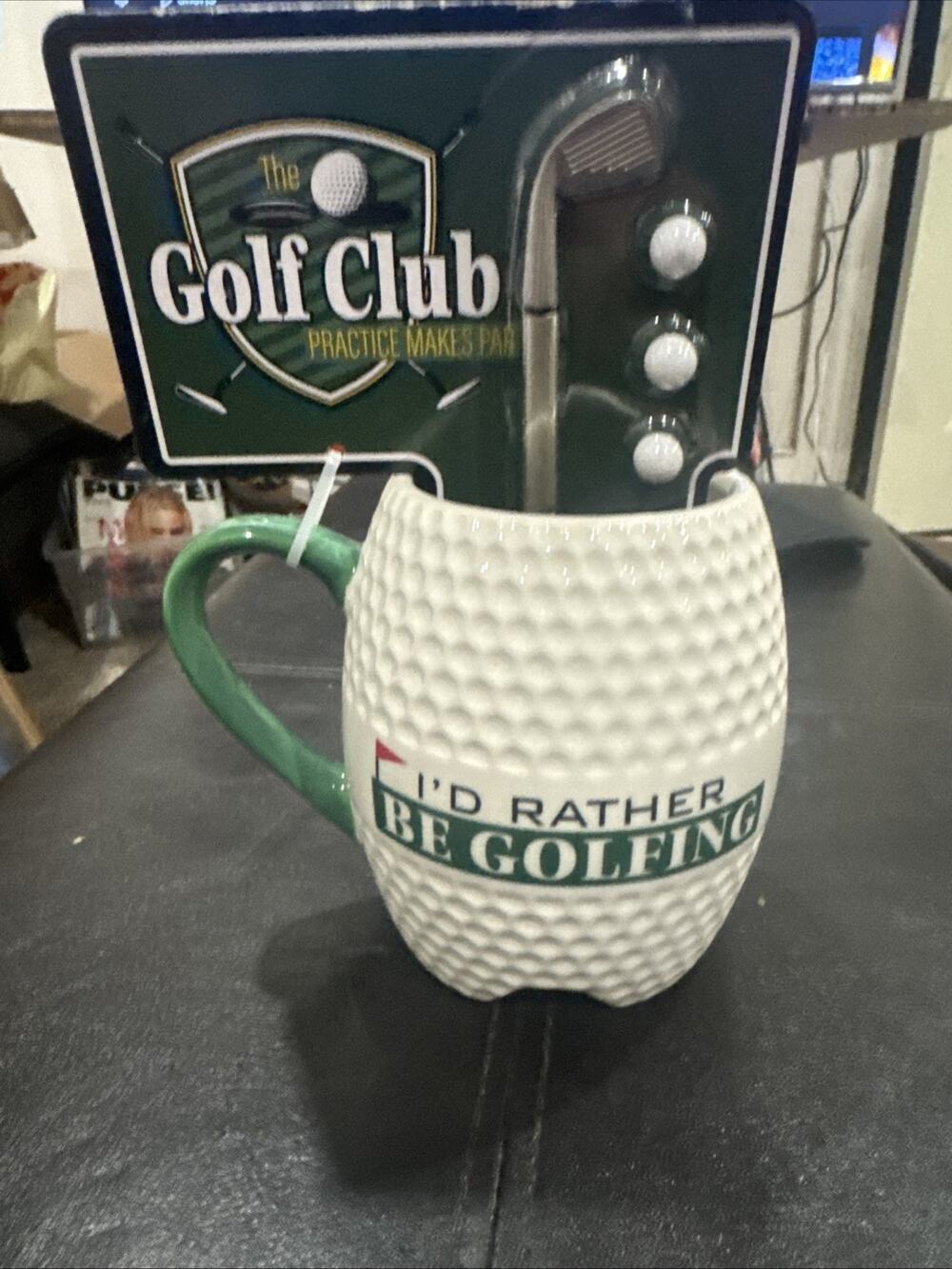 Golf Ball Mug Golfer's Gift Set 16oz I'd Rather Be Golfing Pen Putter 3 Balls
